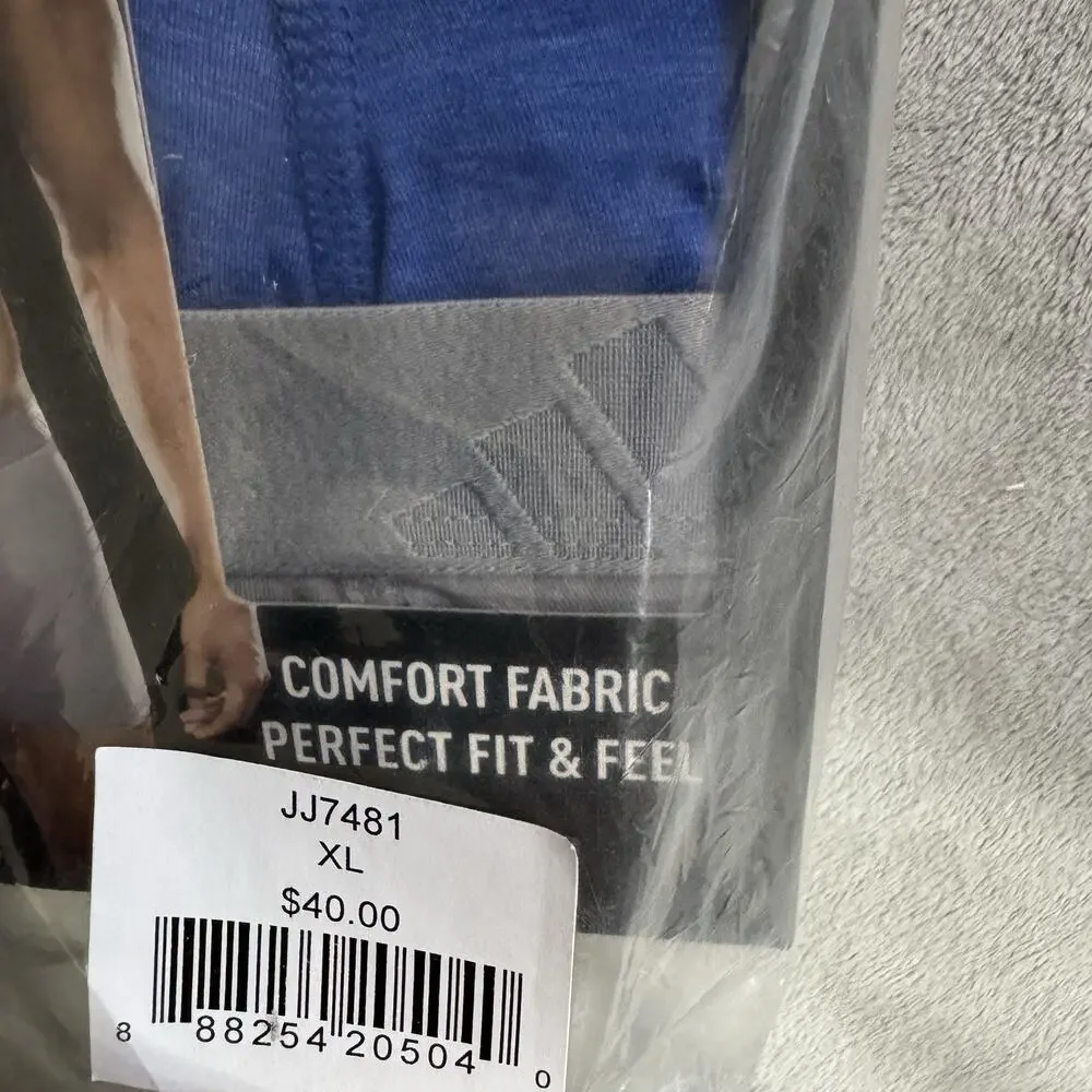 Adidas Men’s Luxe Comfort Trunks XL 3 Pack Blue Gray Soft Stretch Fabric JJ7481‎
